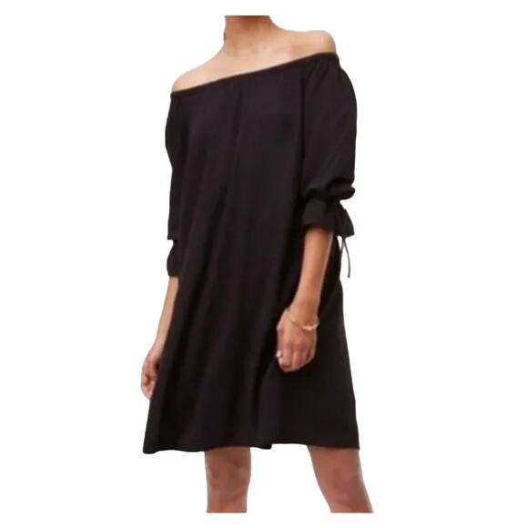 Ann Taylor LOFT Petite Black Off The Shoulder Mini Dress Size XS NWT $89 - Picture 1 of 10